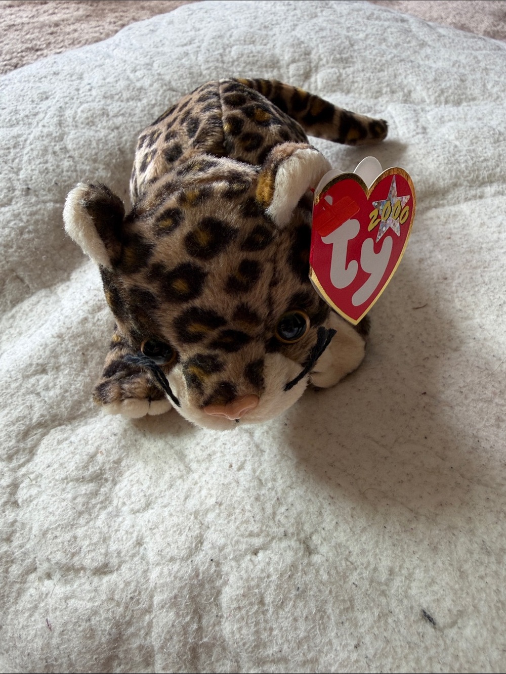 Ty New Beanie Baby Sneaky Leopard Plush in Spotted Brown and Tan